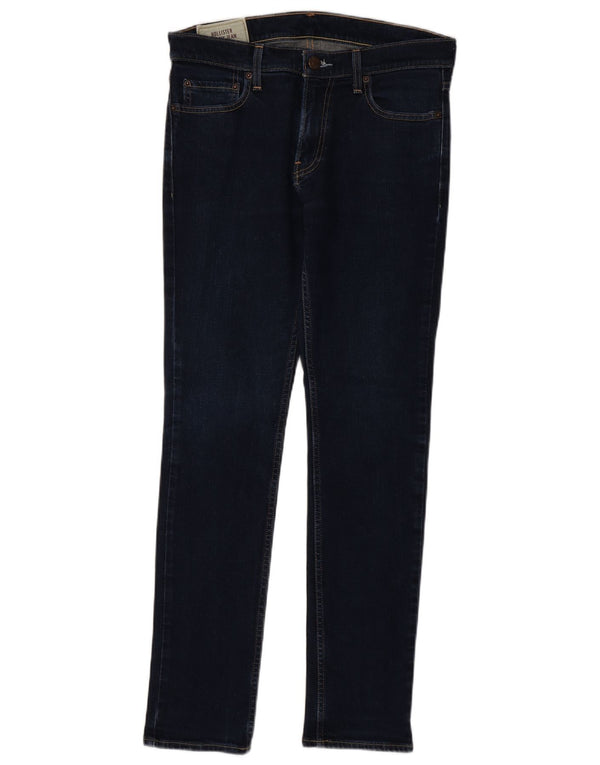 Hollister Mens Jeans Skinny W32 L32 Azul Marinho Algodão