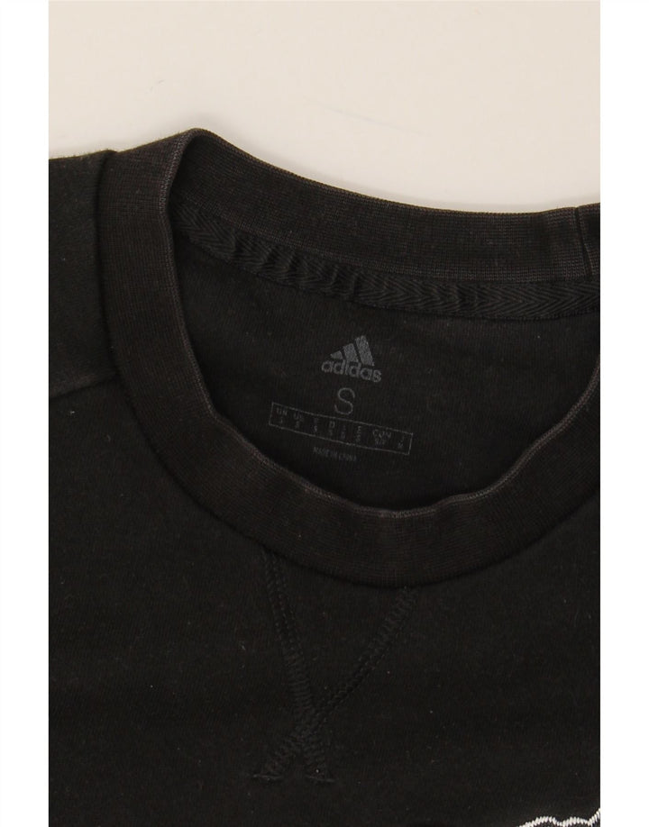 ADIDAS Mens Graphic Sweatshirt Jumper Pequeno Preto