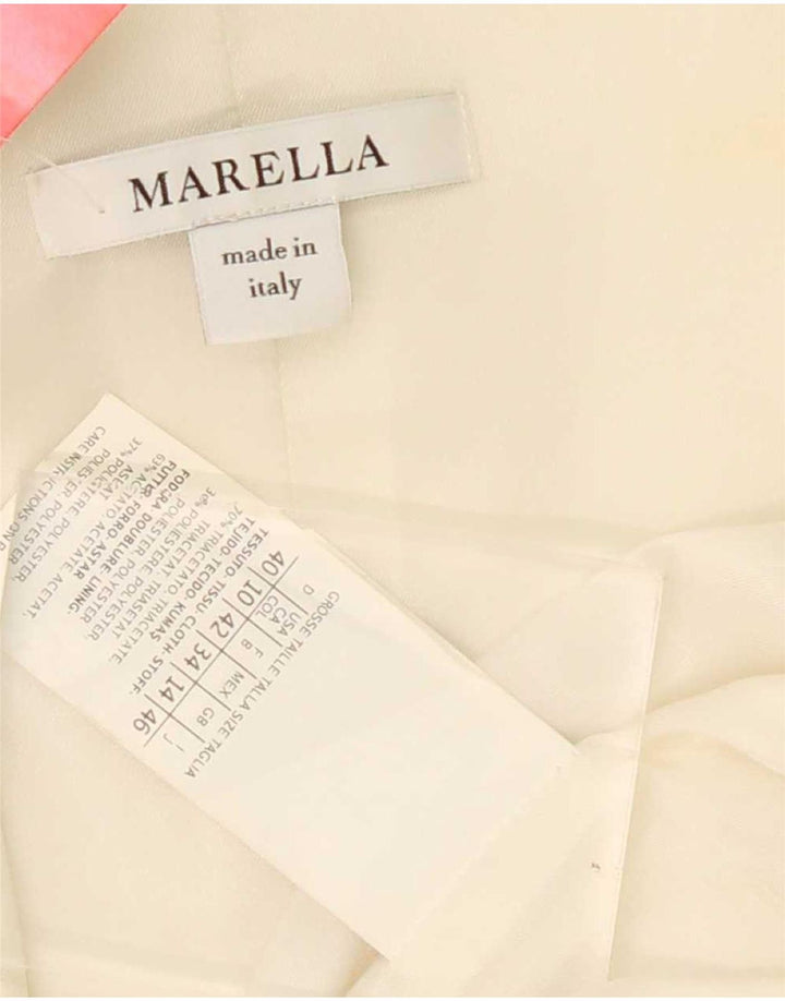 Jaqueta blazer feminina Marella com 1 botão Reino Unido 14 grande triacetato branco
