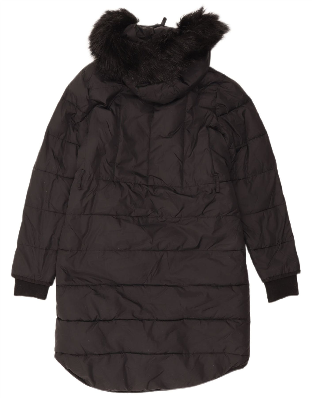 Casaco acolchoado com capuz feminino Whistles UK 14 médio preto poliamida