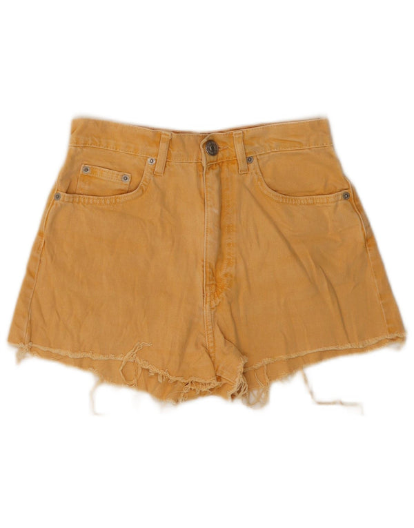 Shorts jeans feminino ZARA EU 34 2XS W24 amarelo