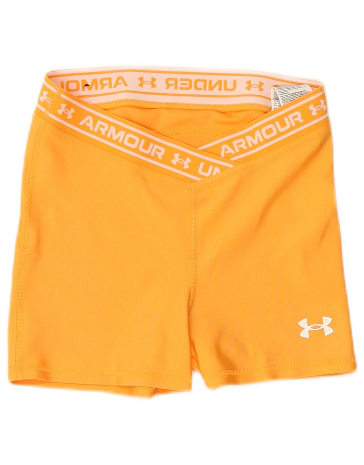 Shorts esportivos gráficos femininos UNDER ARMOUR UK 12 poliéster laranja médio