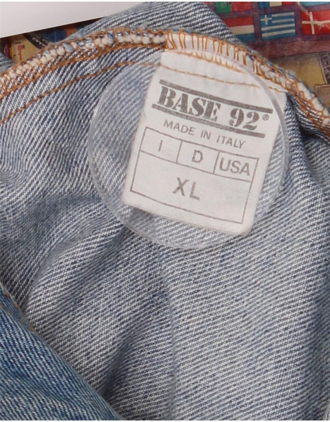 Base 92 Jaqueta jeans gráfica masculina UK 42 XL azul
