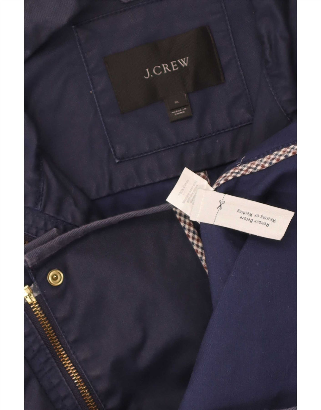 Jaqueta utilitária feminina J. Crew UK 18 XL azul marinho algodão