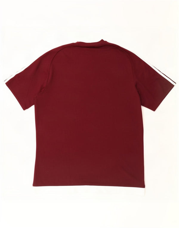 Adidas Mens Climalite Camiseta Grande Borgonha Colourblock Poliéster