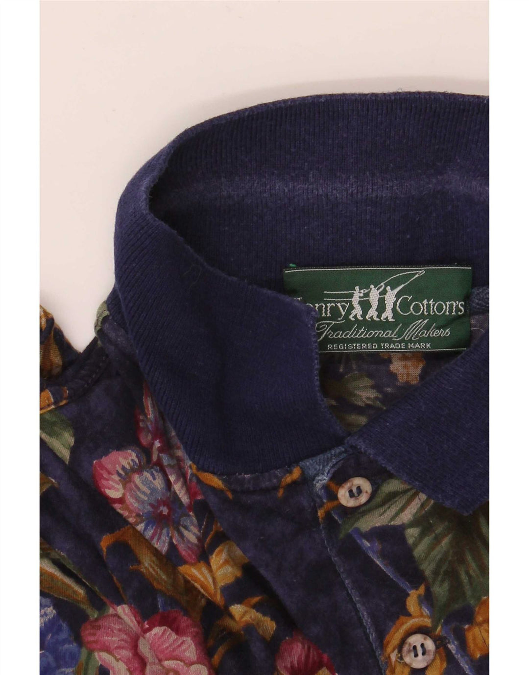 Camisa polo masculina Henry Cottons médio azul marinho floral