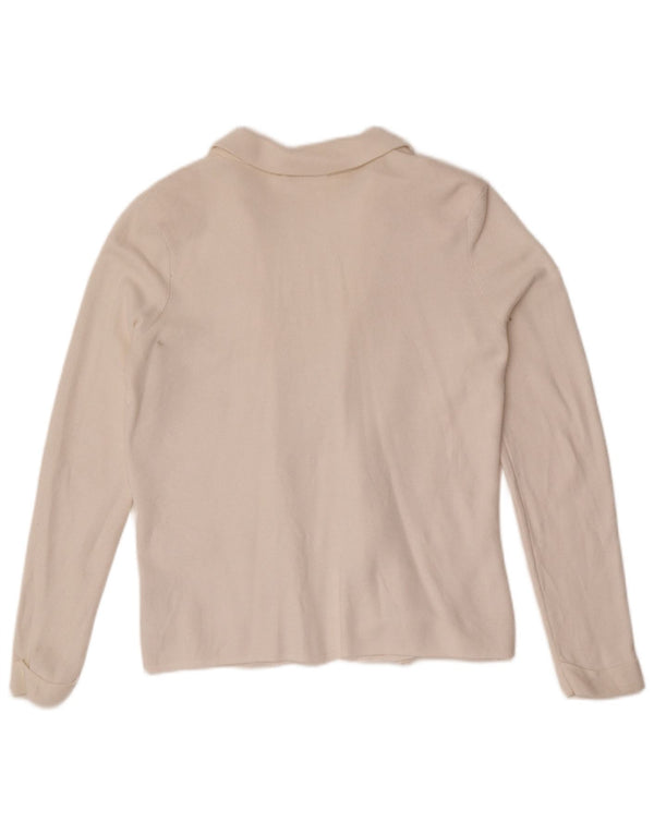 Suéter cardigã aberto feminino Marks & Spencer Reino Unido 14 poliamida bege médio