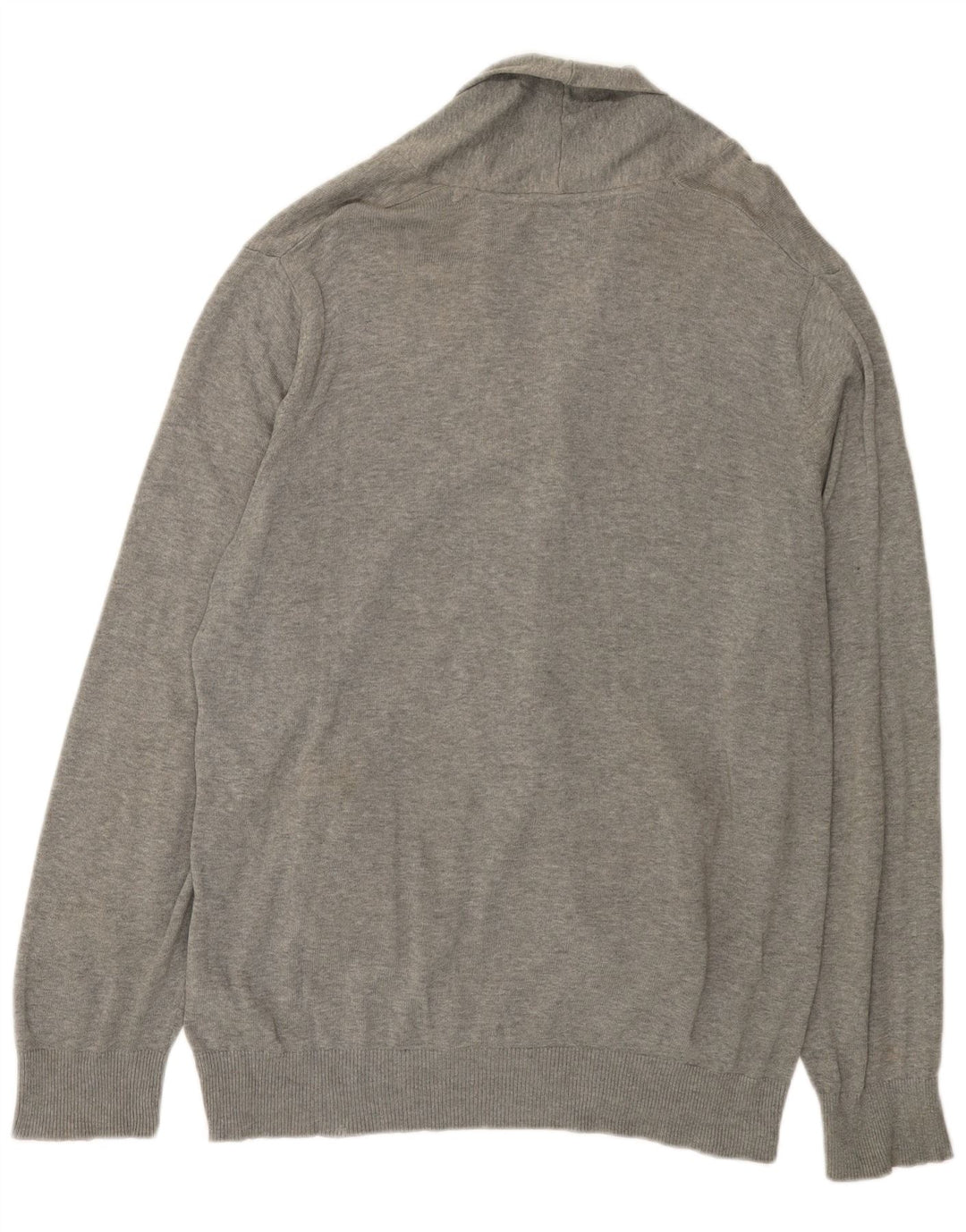 Suéter cardigã masculino MARKS & SPENCER Blue Harbor grande algodão cinza