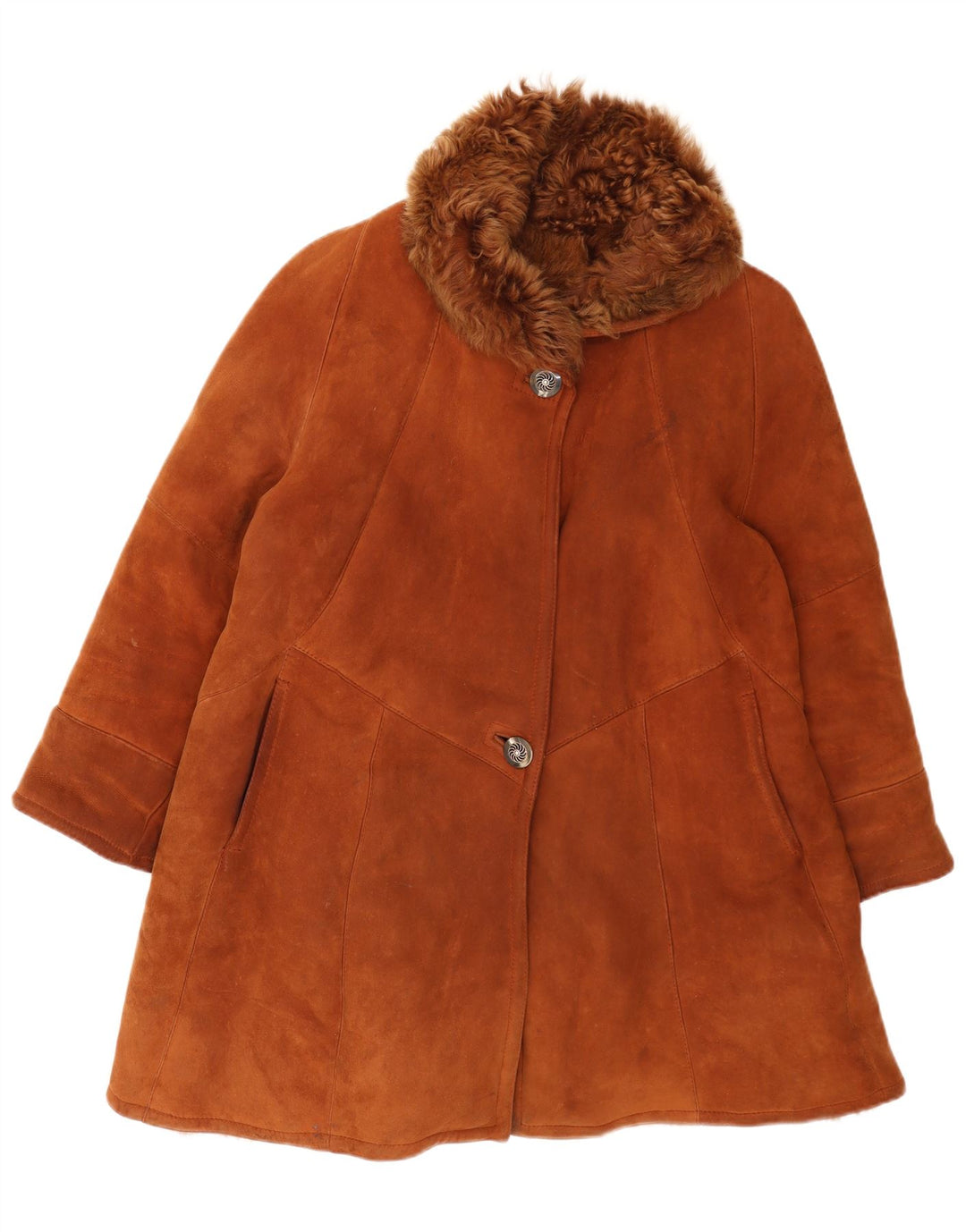 Casaco feminino oversized shearling AC IT 42 marrom médio