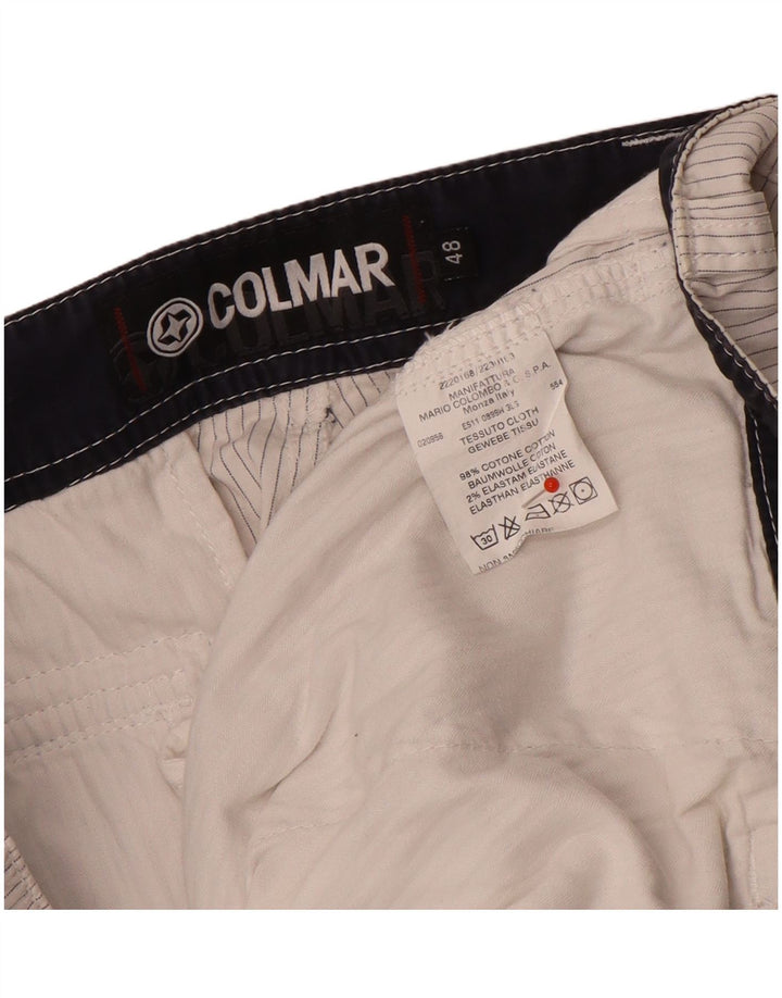Colmar Mens Cargo Shorts IT 48 Médio W32 Cinza Risca de Giz Algodão