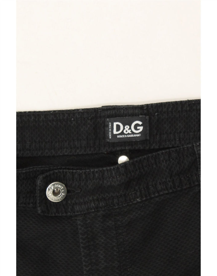 DOLCE & GABBANA Womens Straight Capri Trousers W32 L19  Black Cotton Vintage Dolce & Gabbana and Second-Hand Dolce & Gabbana from Messina Hembry 