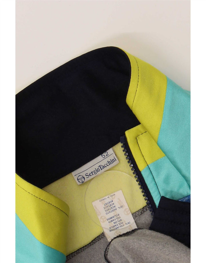 Sergio Tacchini Mens Treino Top Jacket IT 52 Grande Azul Marinho Retro