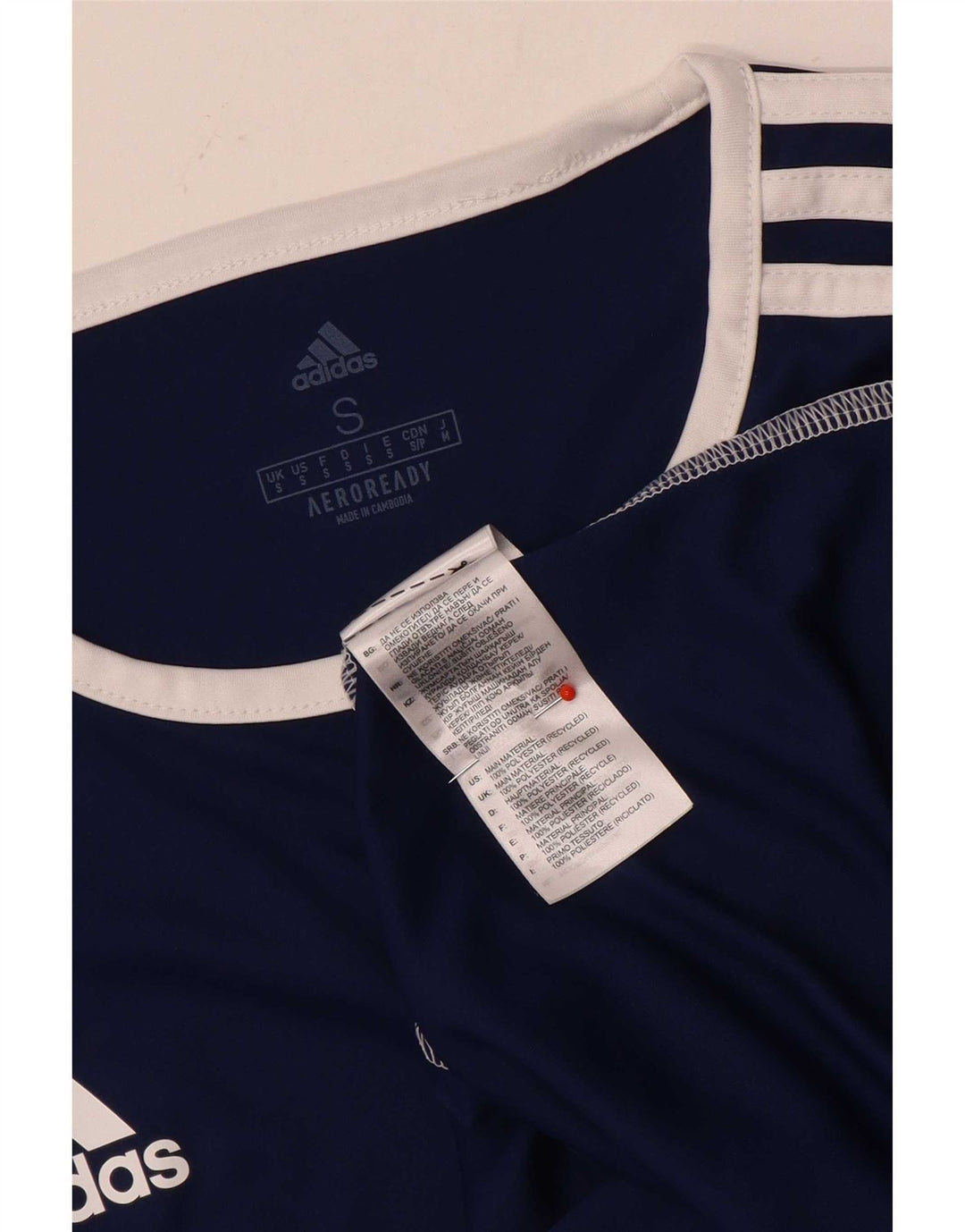 Adidas Mens Aeroready Camiseta Top Pequeno Azul Marinho Colourblock Poliéster