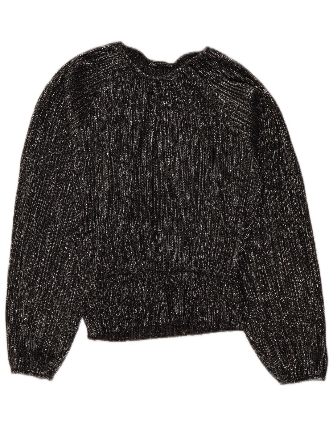 Blusa feminina de manga comprida oversized ZARA Reino Unido 10 pequena listrada preta