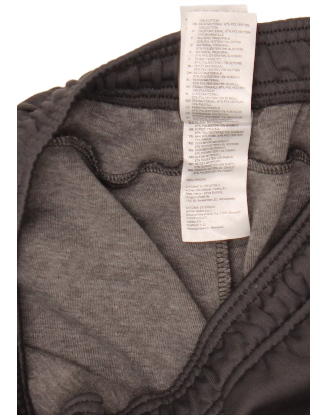 Calça de treino masculina Adidas Joggers cinza médio poliéster esportivo