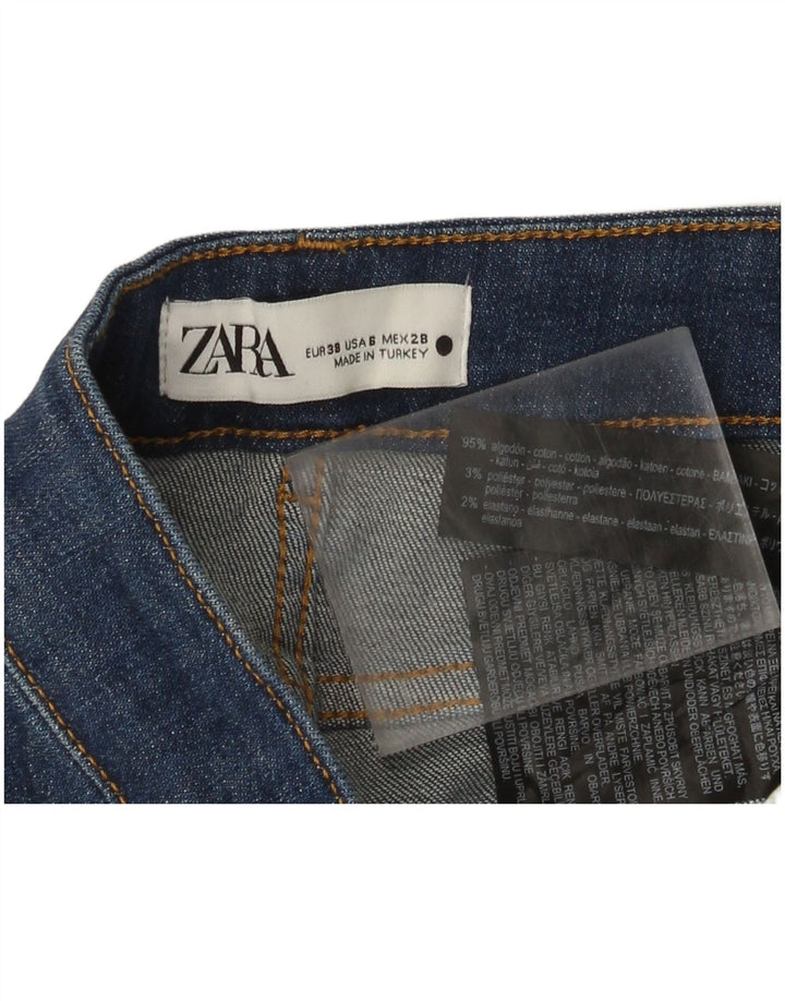 Zara Womens Bootcut Jeans EU 38 Pequeno W28 L27 Azul Marinho Algodão
