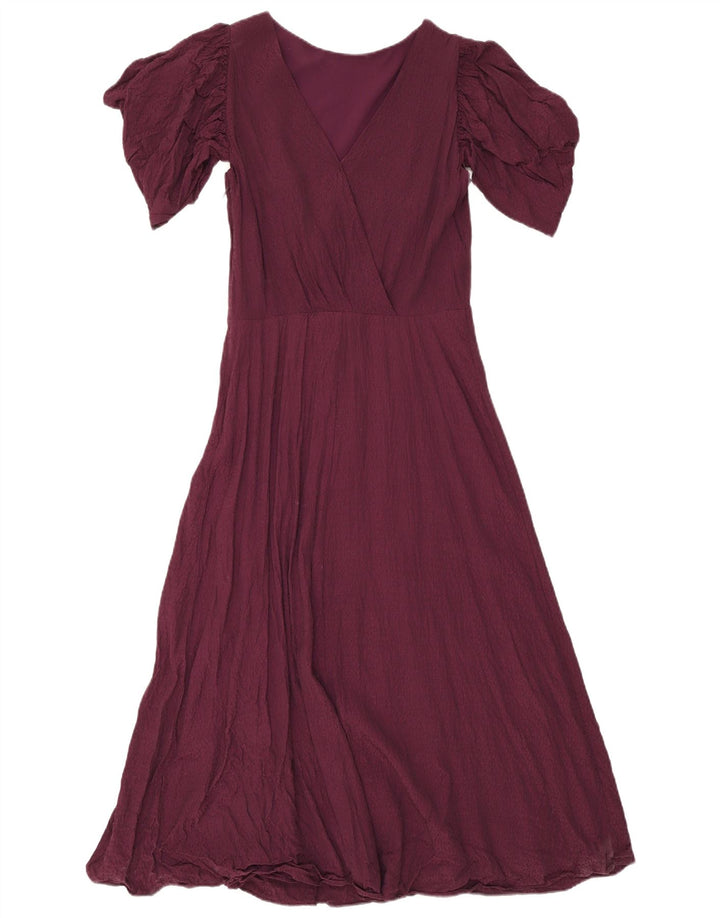 Vestido maxi feminino Ted Baker tamanho 2 pequeno viscose cor de vinho