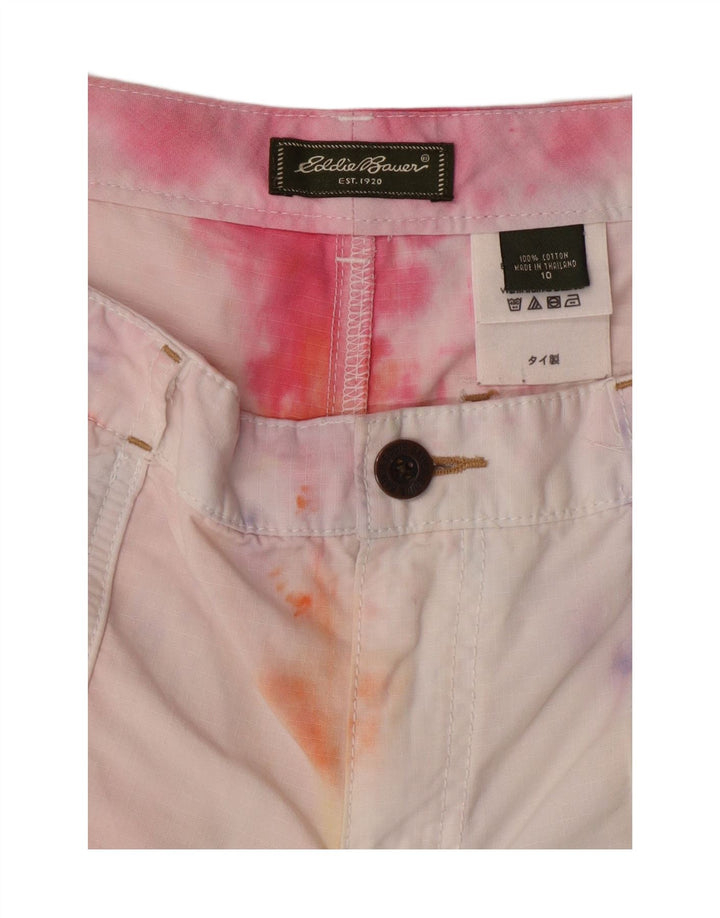 Shorts cargo feminino EDDIE BAUER EUA 10 grande W32 tie-dye multicolorido