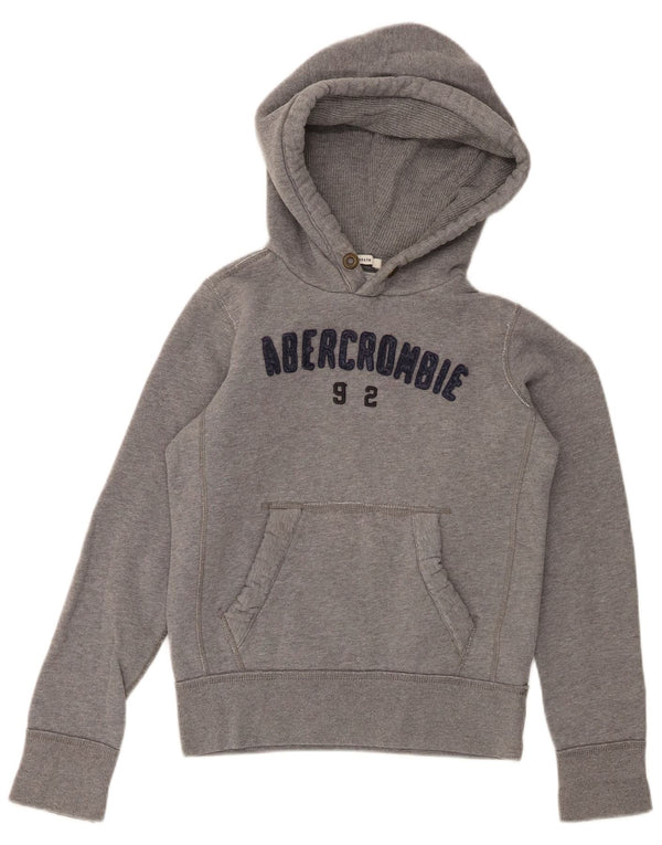 Abercrombie & Fitch Boys Muscle Hoodie Jumper 11-12 anos cinza médio