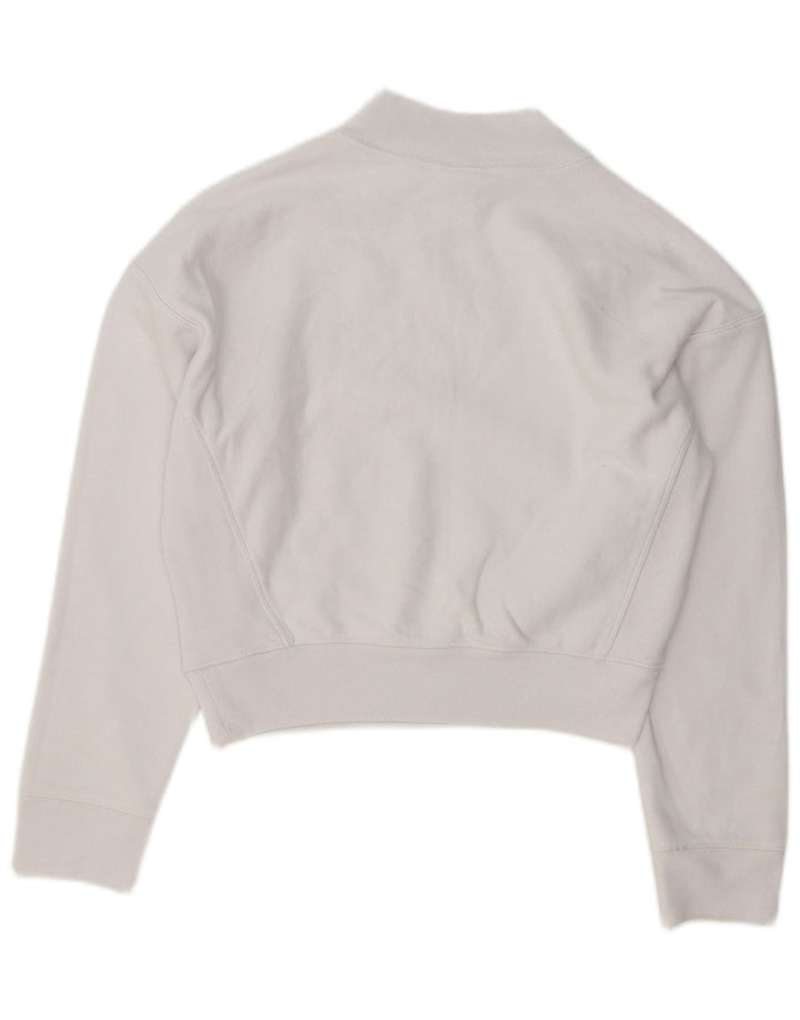 Champion feminino crop moletom jumper UK 14 médio algodão branco