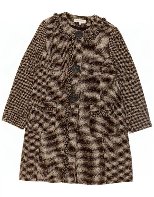 Sobretudo feminino Quin And Donnelly UK 18 XL marrom Houndstooth acrílico