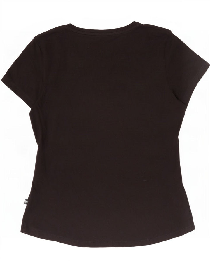 Puma Camiseta Feminina Graphic Top UK 12 Médio Preto