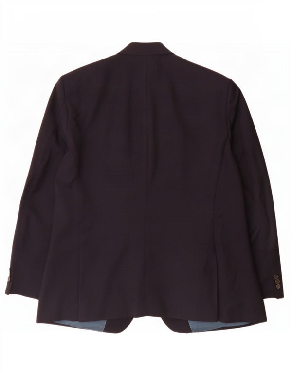 Jaqueta blazer masculina Hugo Boss com 2 botões Reino Unido 42 XL azul marinho listrado lã