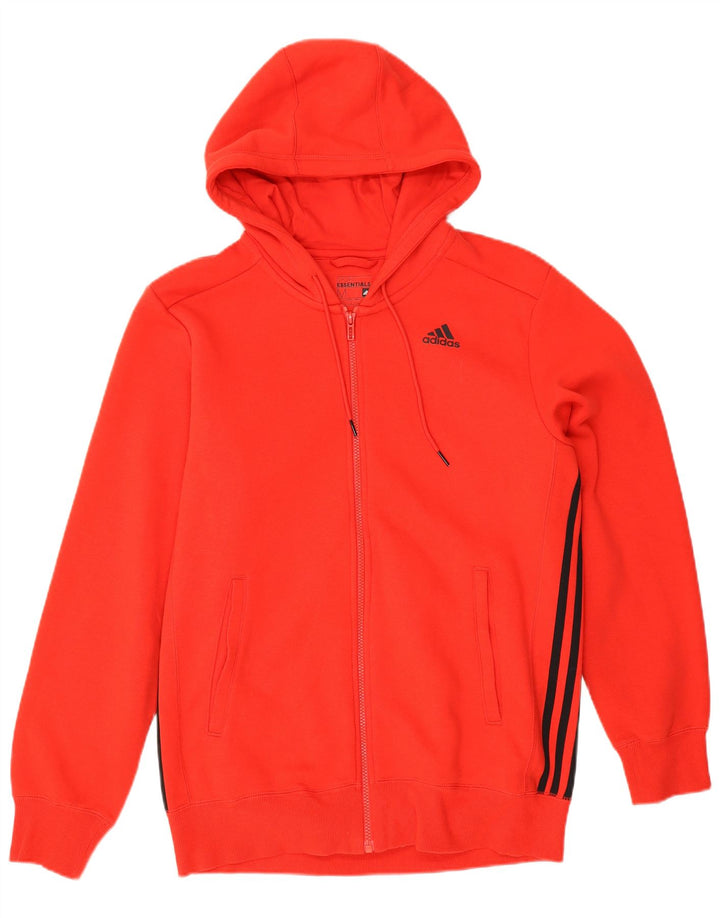 Adidas masculino zip moletom com capuz médio algodão vermelho