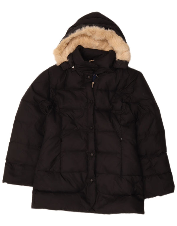 Moncler Jaqueta acolchoada com capuz para meninas 11-12 anos poliéster preto