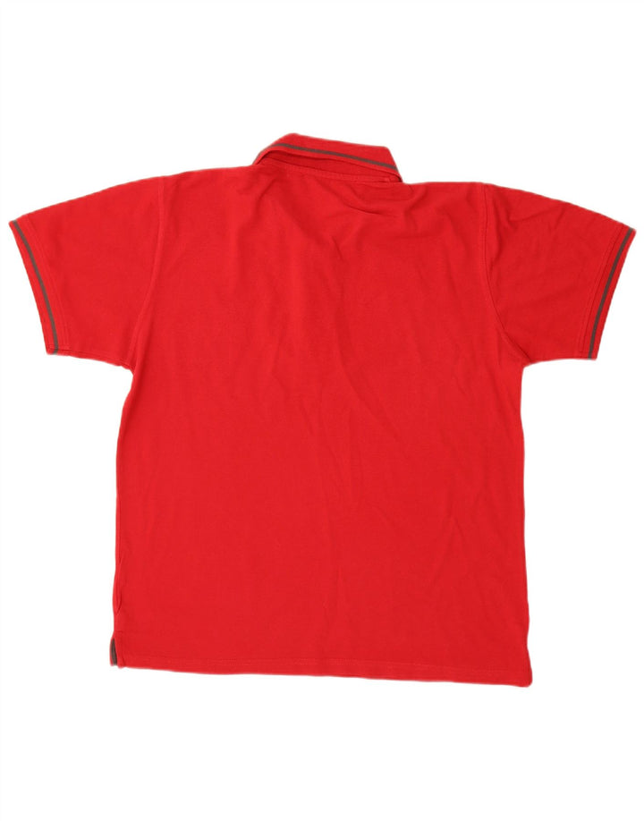 Camisa polo masculina Avirex de algodão vermelho médio