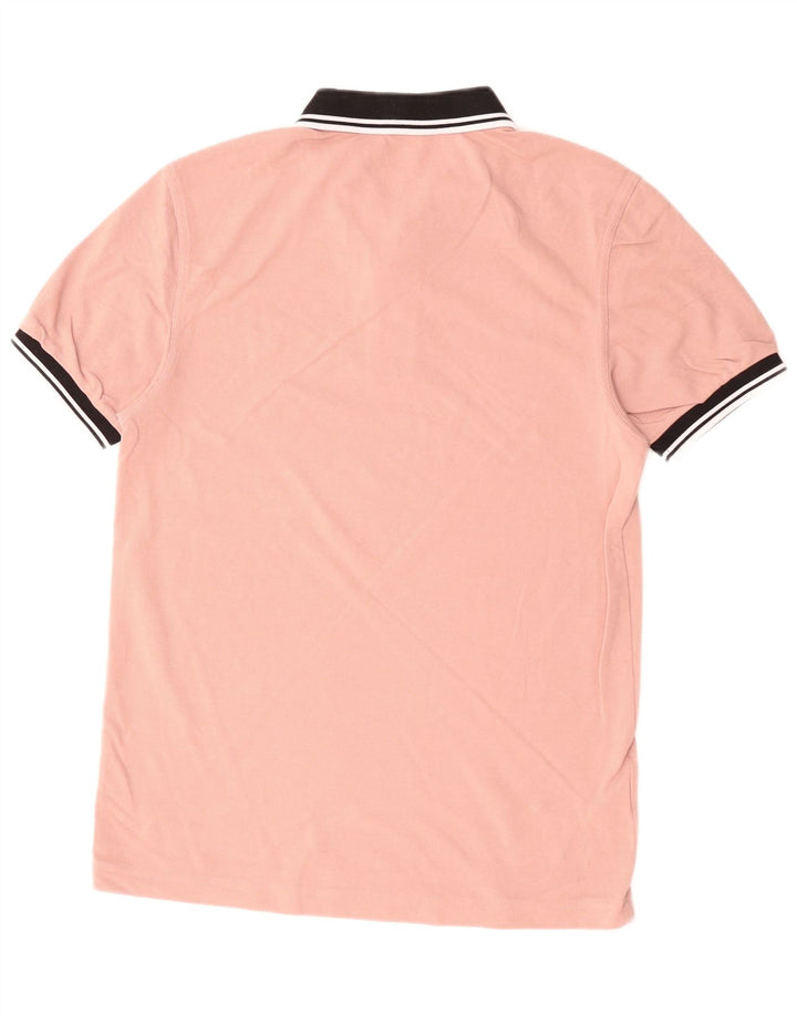Camisa polo masculina de rugby Fred Perry algodão rosa médio