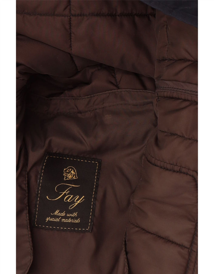 Jaqueta acolchoada masculina Fay UK 36 pequena azul marinho