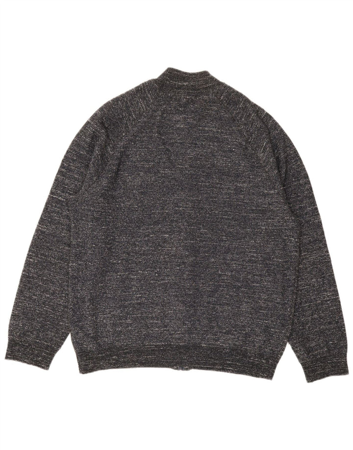 Suéter cardigã masculino MARKS & SPENCER XL poliéster manchado cinza
