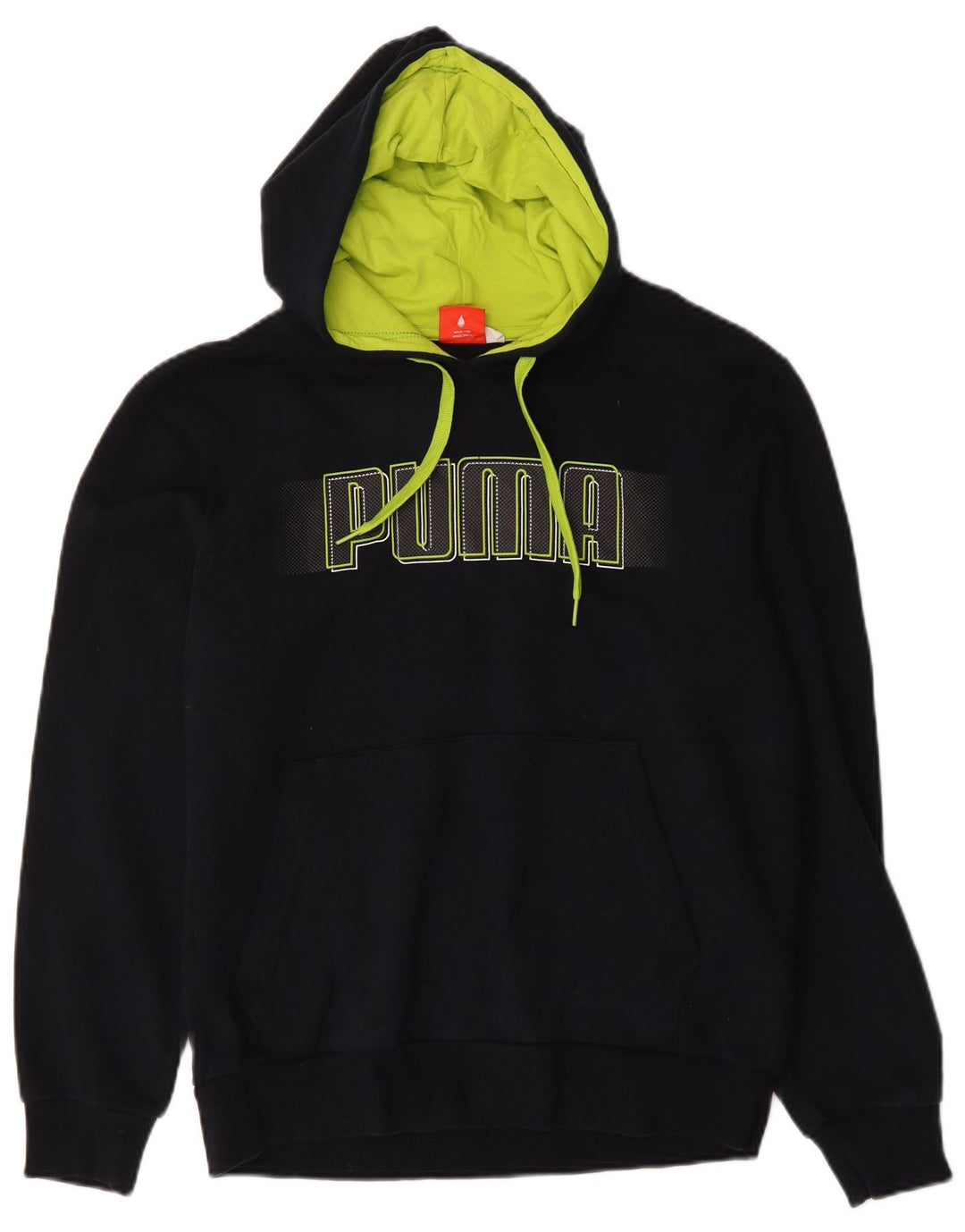 Puma masculino gráfico moletom com capuz médio algodão azul marinho