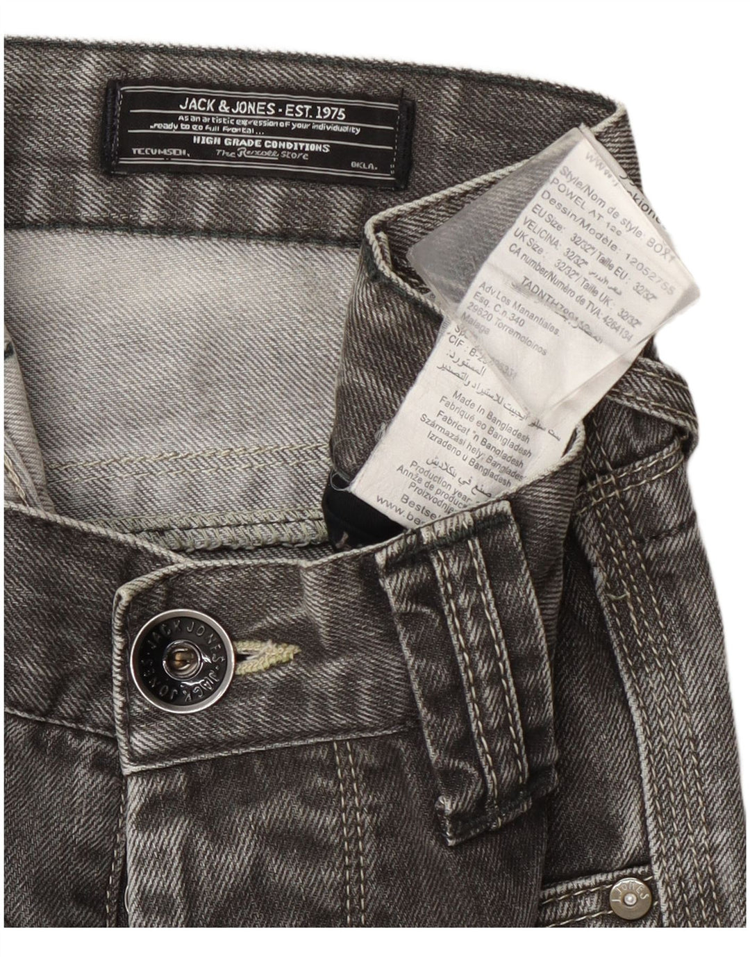 Jeans retos masculinos Jack & Jones W32 L32 cinza