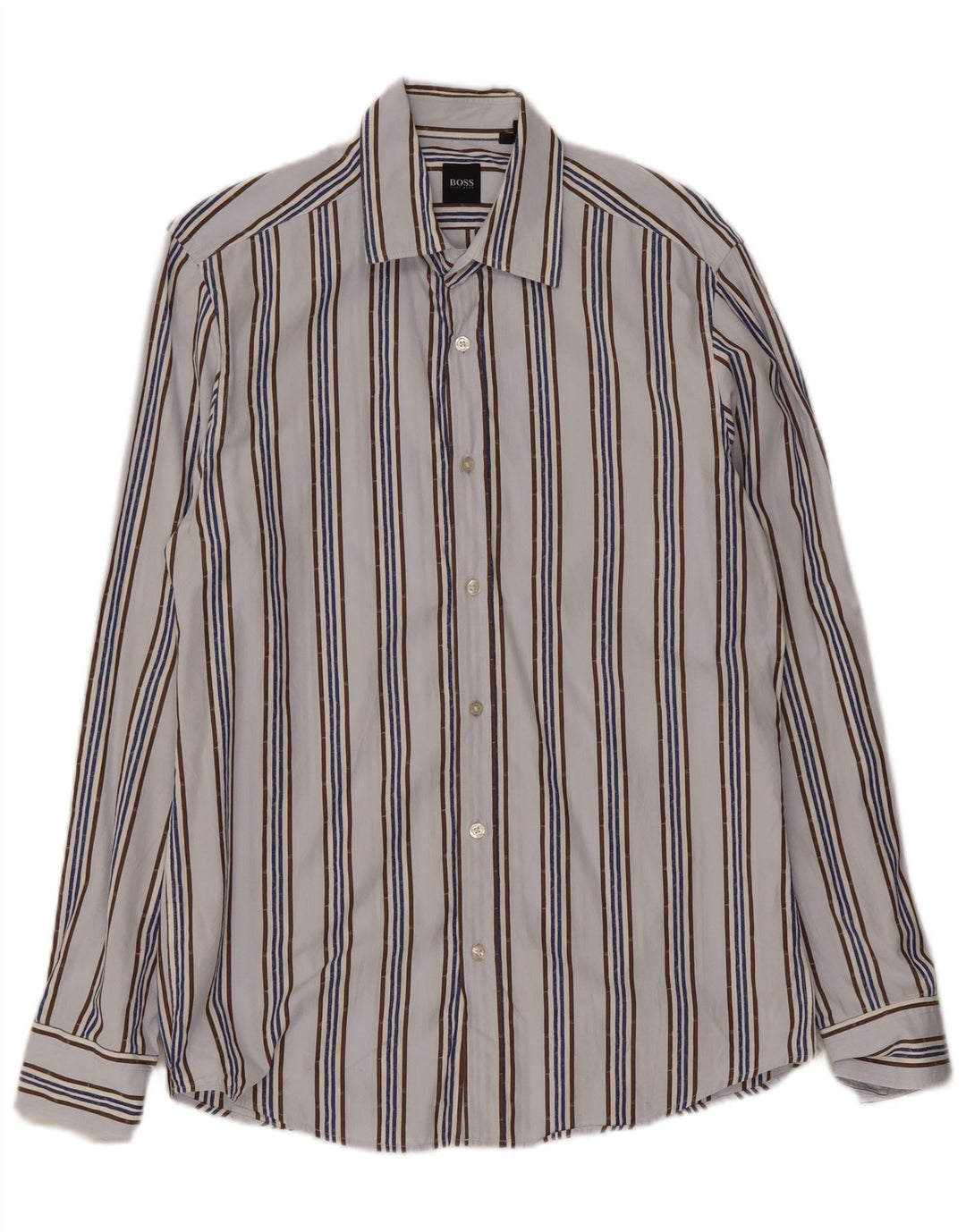 Camisa masculina Hugo Boss listrada azul média