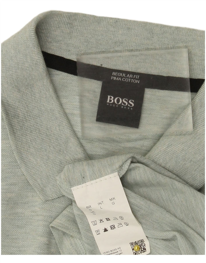 Camisa polo masculina Hugo Boss Regular Fit grande algodão verde