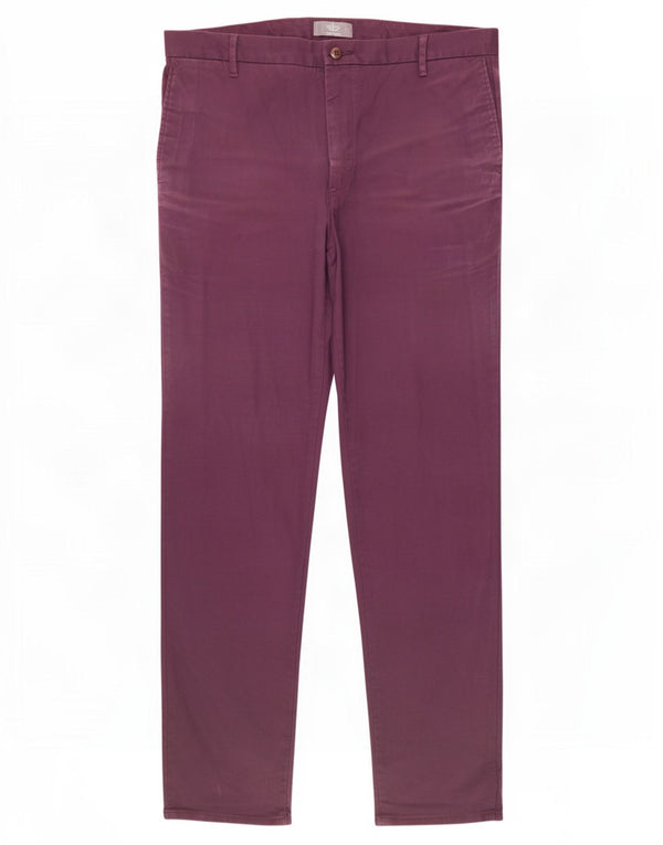 Dockers Mens Straight Chino Calças W38 L34 Algodão Roxo