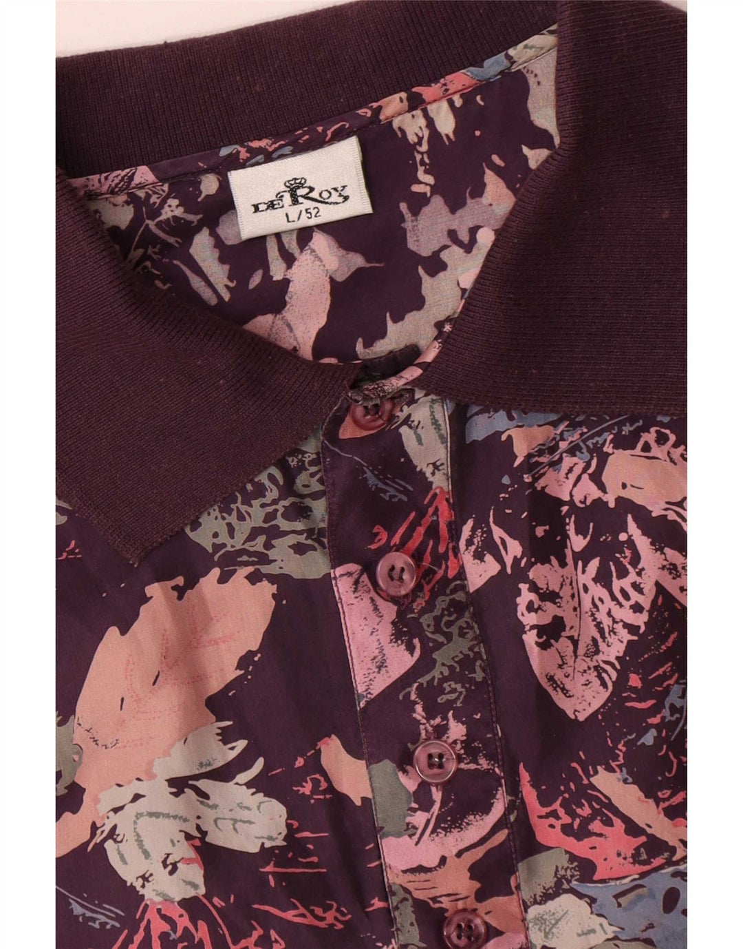 Pulôver masculino vintage camisa IT 52 grande seda floral multicolorida