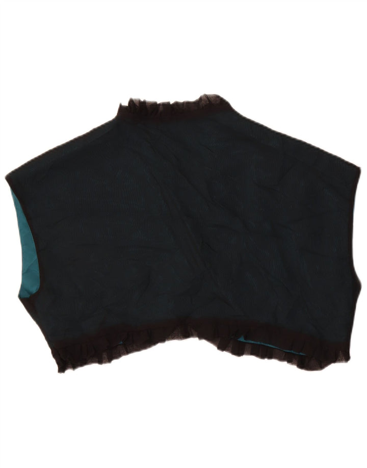 Bolero feminino vintage sem mangas UK 14 médio preto