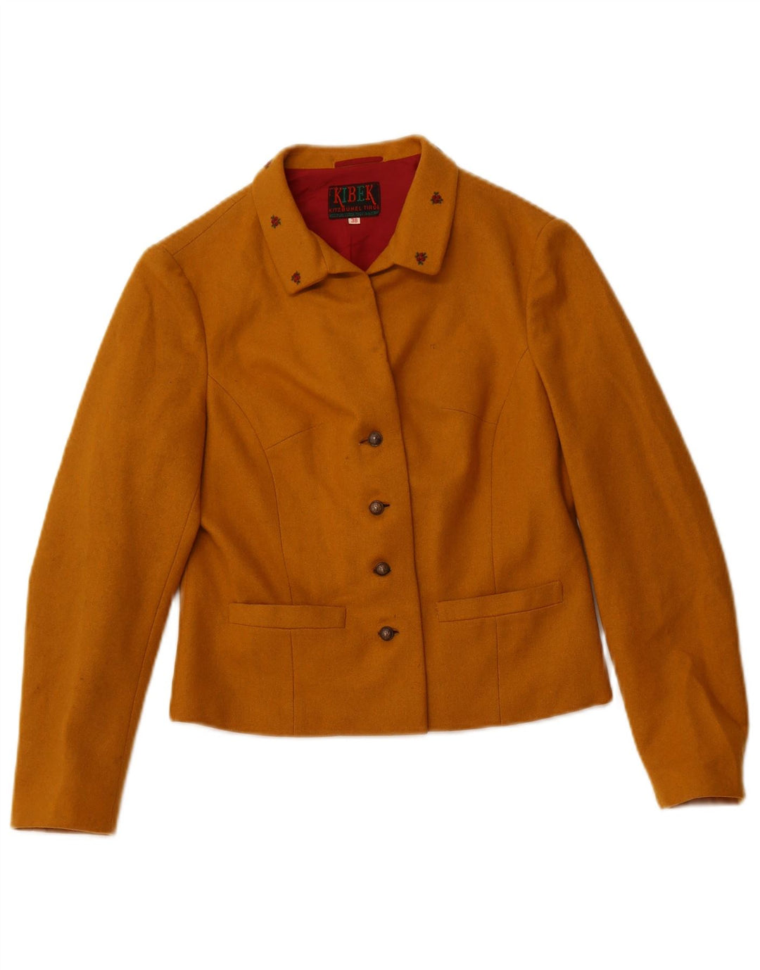 Jaqueta blazer feminina VINTAGE com 4 botões IT 38 XS algodão amarelo