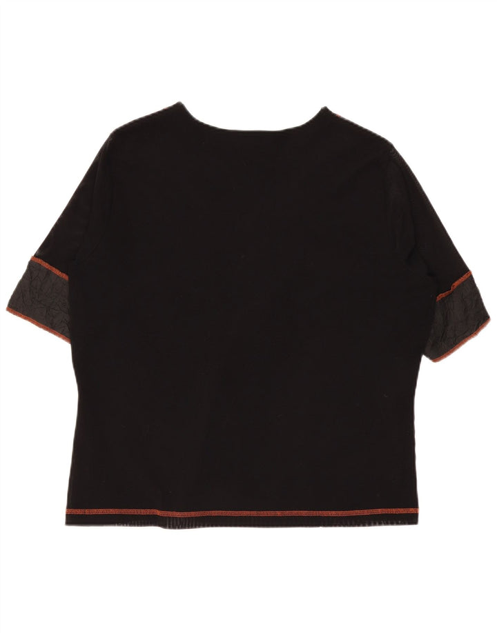 Blusa feminina Gerry Weber UK 16 grande bloco colorido preto