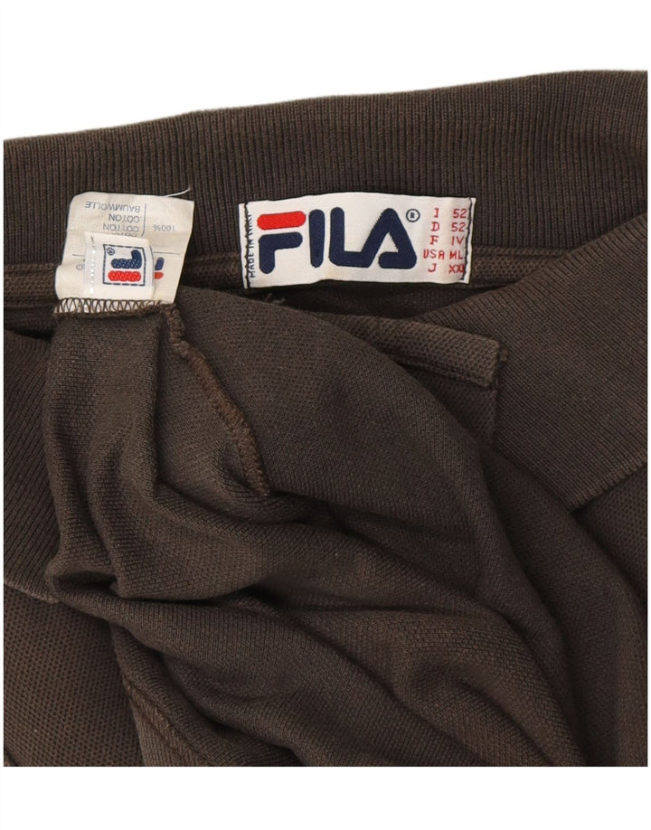 Camisa polo masculina FILA IT 52 grande algodão cinza