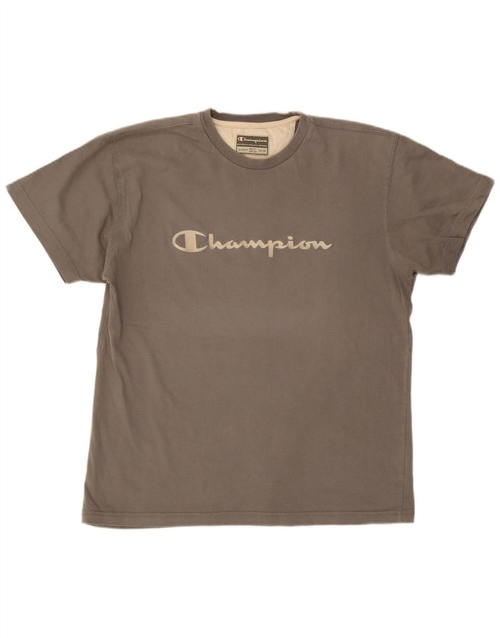 Camiseta gráfica masculina Champion XL algodão cinza