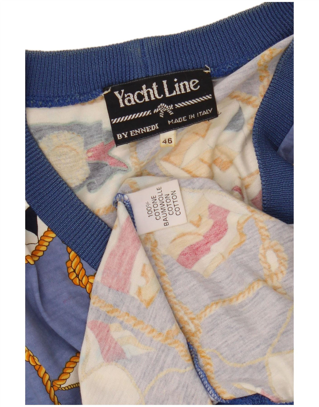 Cardigã feminino Ennedi com estampa abstrata de manga curta IT 46 grande azul