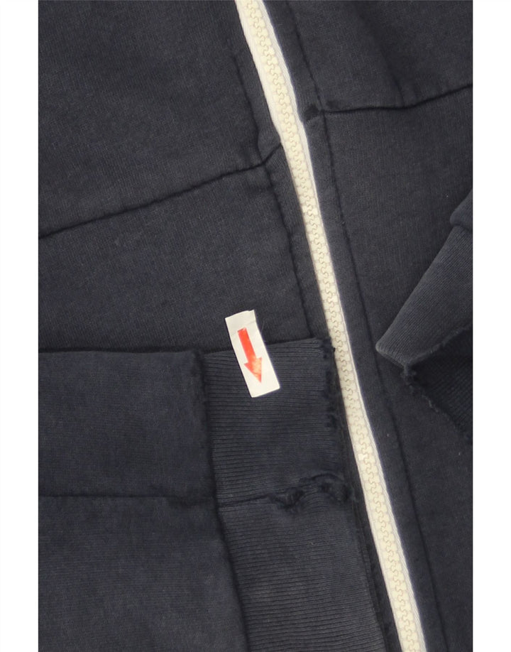 Zara Suéter masculino com capuz e zíper médio azul marinho algodão