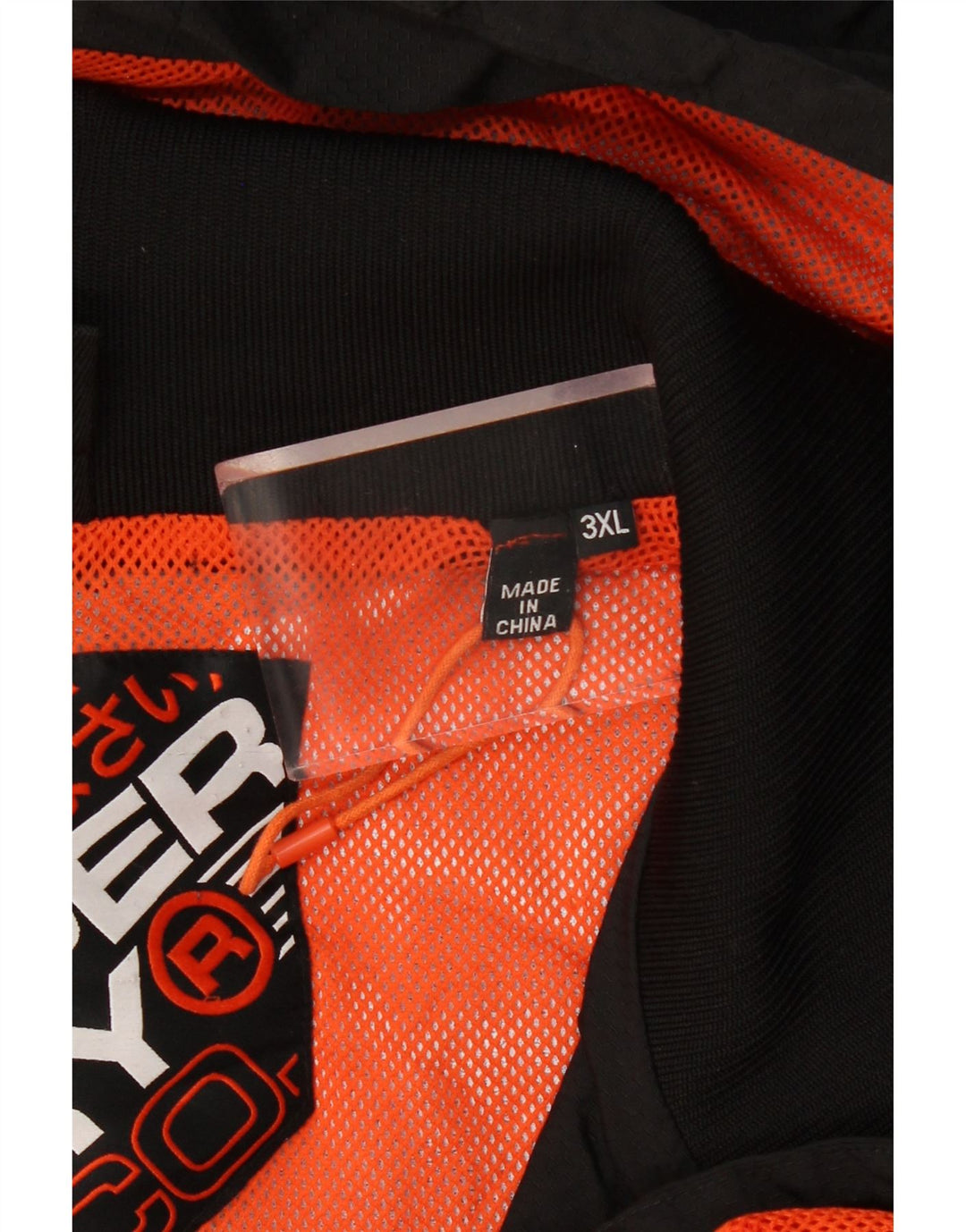 Jaqueta corta-vento masculina SUPERDRY com capuz UK 46 3XL preta