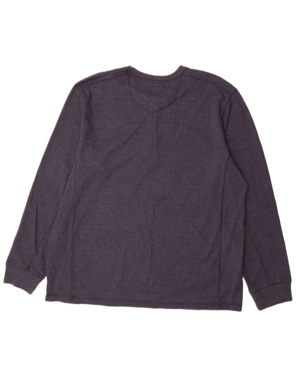 Eddie Bauer Top masculino manga comprida 2XL algodão azul marinho