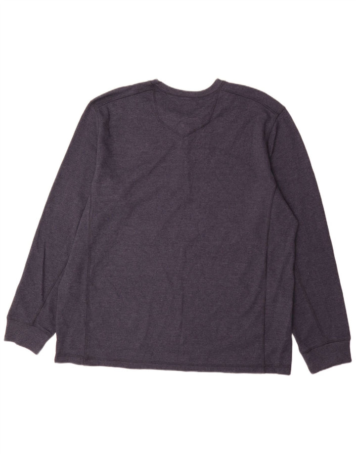 Eddie Bauer Top masculino manga comprida 2XL algodão azul marinho