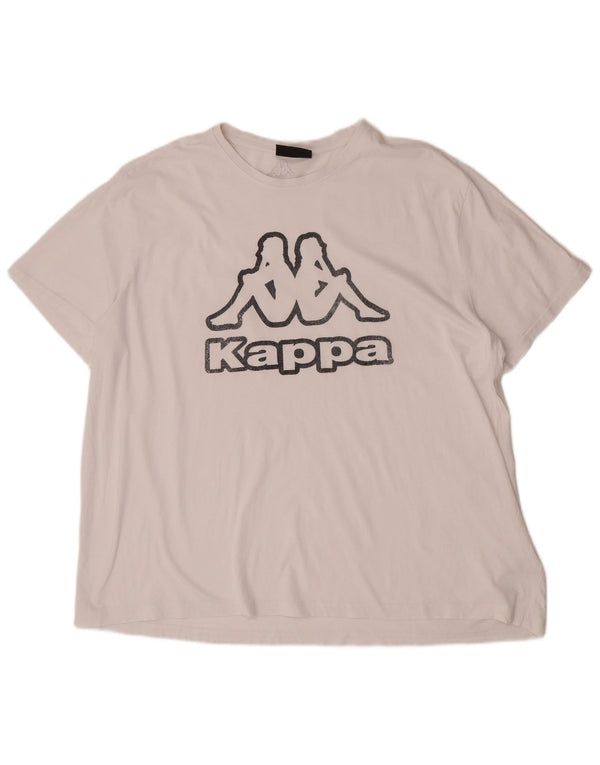 Camiseta gráfica masculina Kappa Top 4XL algodão branco